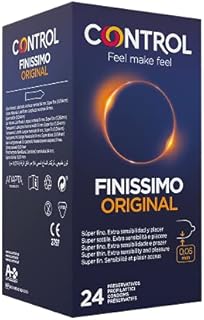 CONTROL Finissimo Original - Super Cienkie Naturalne Lateksowe Prezerwatywy (0.05mm) - 24 Sztuki