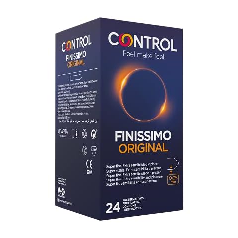 Control Preservativos Finissimo Original. Caja Condones Súper Finos, Extra Sensibilidad, Lubricados, Sexo Seguro. Disfruta de un Ajuste Perfecto para una Relación Segura, 24 Unidad (Paquete de 1) Cover