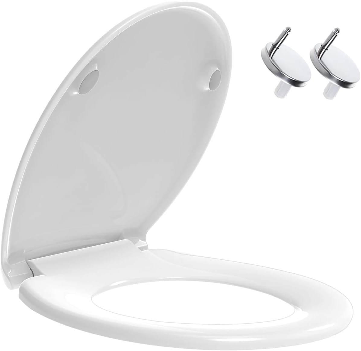 Mass Dynamic White Soft Close Toilet Seat with Quick Release for Easy