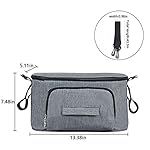Baby Multifunktionstasche, Kinderwagen Aufbewahrungstasche, Wickeltasche hängenden Kinderwagen Kleiderbügel, mit Klettverschluss, wasserdicht, universell (grau)