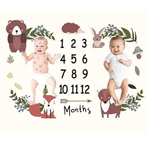 Kicpot Baby Monthly Milestone Blanket, Baby Blanket Soft Photography Background Baby Blankets for a Girl and Baby Blankets for a Boy, Perfect Baby Shower