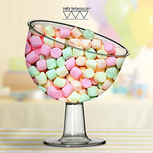 Kit 04 Taça Inclinada Doceira Boca Torta com Pedestal 1000ml