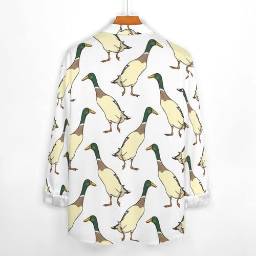 Mallard Ducks Long Sleeve Dress Shirts for Men - Casual Button Down Shirts for Men with Pocket4
