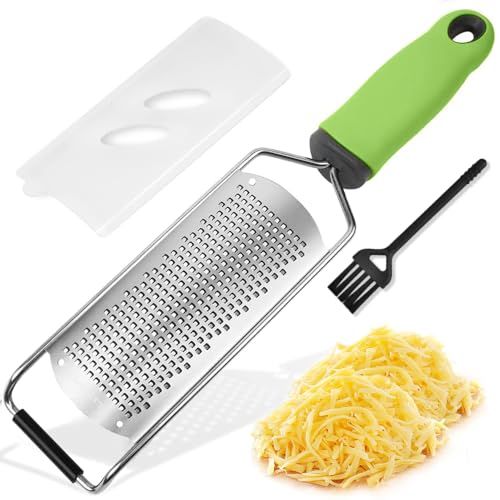 La Mejor Lista de Ralladores de limón Top 5. 47 Rallador de Queso de Acero Inoxidable calidad Premium, Rallador de limón Profesional, Materiales de Grado Alimenticio, Viene con Cubierta Protectora y Cepillo para Queso Duro,...