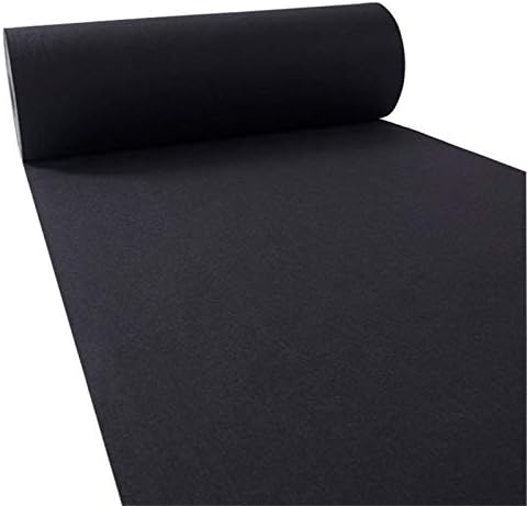 Black Carpet Runner 2.2mm Thick for Wedding & Prom Decorations, Disposable Aisle Runner, Durable Polyester Rug for Indoor/Outdoor Events