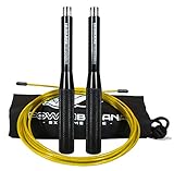 POWERBANANA Cuerda para Saltar a Alta Velocidad y Saltos Dobles. Comba de Saltar Fitness, Crossfit Hombre y Mujer, MMA y Boxeo. Cuerda Ajustable a tu Medida. Comba Profesional