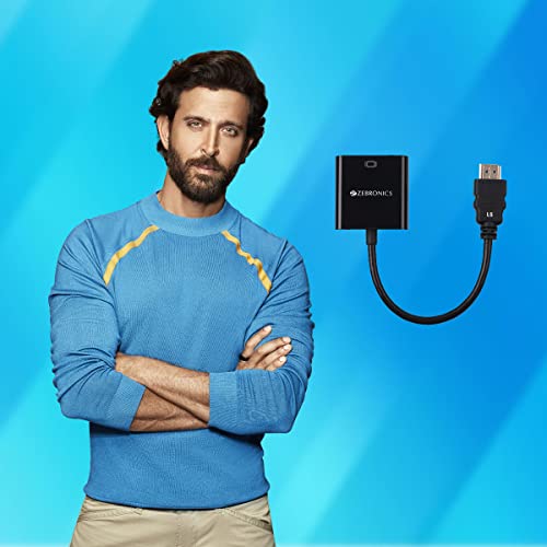 ZEBRONICS HAV01 HDMI to VGA Adapter with Full HD 1080p @ 60Hz Native Resolution, Gold Plated connectors, Plug Play Usage, Strong and Durable Build Quality (Image - 7)