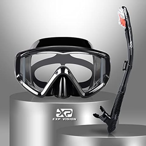 Dry Snorkel Set with Panoramic Mask and Anti-Fog Lens Cover