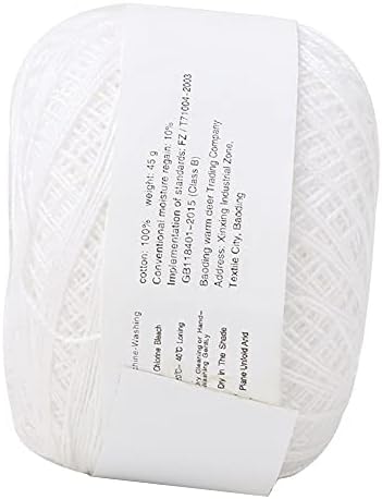 Lace Cotton Yarn, Popular Lace Cotton Yarn Hand Crocheted Summer Silk Light Thin Thread Ball Crochet Lace Hand Knitting Craft Art Yarn(Milk White)