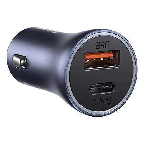 Carregador Veicular Baseus 2 saidas USB tipo C/USB turbo 40w - Grafite