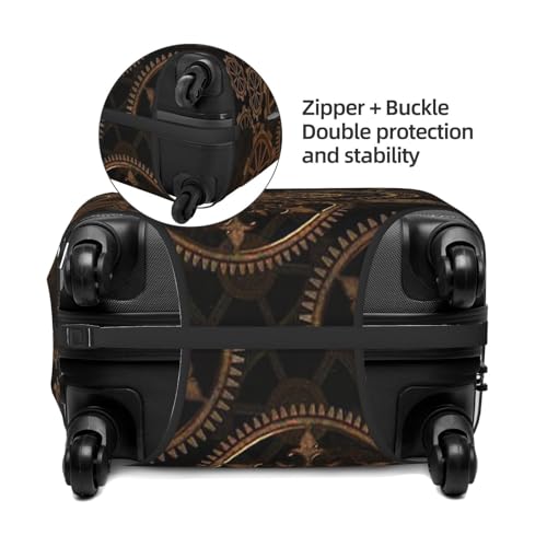 Gears Clock Bronze Century Print Luggage Suitcase Covers Elastic Washable Luggage Protector Luggage Covers For Suitcase4