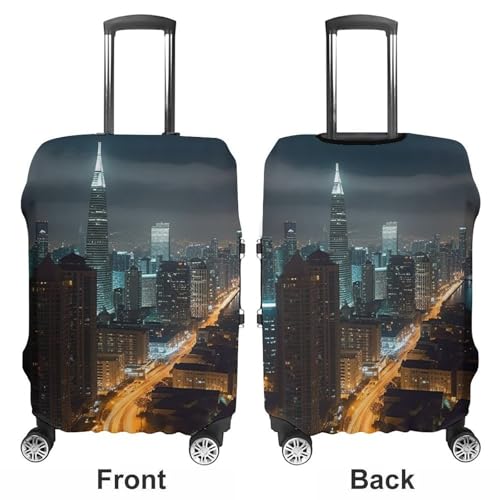 Travel Luggage Cover Elastic Suitcase Protector Anti-Scratch Washable Beautiful City Night View Luggage Sleeve Tsa Approved Carry on Covers Baggage Cover Fits 18-32 Inch Luggages3
