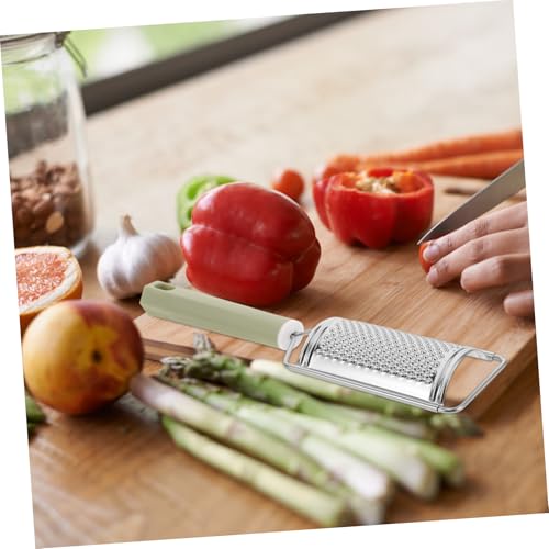 Rallador de acero inoxidable ABOOFAN con mango plástico verde miniatura 4
