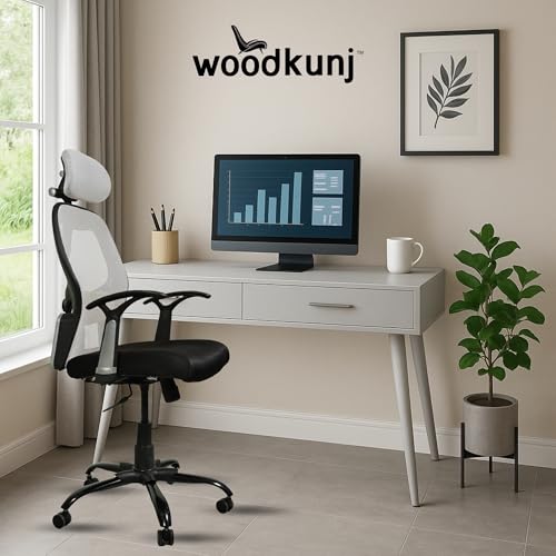Image of High Back Office Chair with 3 Year Warranty rotatable Chair for Home and Office| Heavy Duty Metal Base | Height Adjustable (Grey)
