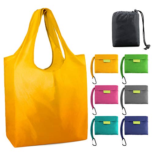 Large-Shopping-Bags-Reusable-Grocery-Bag 50LBS Foldable Tote Bag Groceries Folding Bags with Pouch Bulk 6 Pack