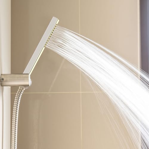 All Metal Handheld Shower Head, Voolan High Pressure Shower Heads with Handheld Sprayer, Chrome Hand Shower with Teflon Tape, Solid Brass Hand Held Wand Shower(Square) - Image 7