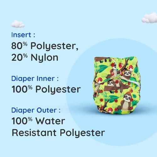 Image of Bumtum Baby Diaper | 0-3 Yrs Baby Freesize | Pack of 1, New Born Baby Diaper, Cloth Diaper, Waterproof Reusable Diaper, 5hrs Absorbency, Ultrahygiene, Washable, Cotton Soaker, Extra Soft (Teddy)