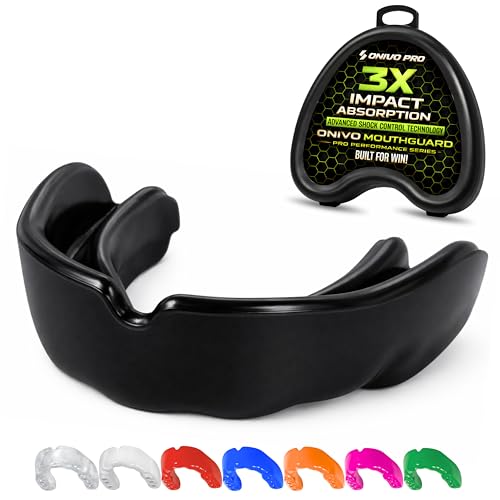 Mouthguard for Adults & Kids 11+ Gum Shield with Case Boil and Bite Mouth Guard for Boxing Rugby MMA Muay Thai Karate Hockey & Contact Sports