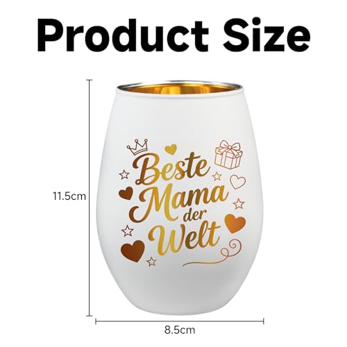 ANKUOFUA Geburtstagsgeschenk für Beste Mama, Werdende Mama Geschenk Windlicht Glas mit Gravur Geschenk Mutter Geburtstag Teelichthalter Geschenke für Werdende Mutter, Bonusmama, Frauen zum Geburtstag