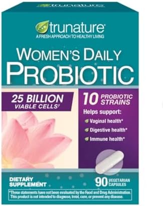 Women’s Daily Probiotic, 25 Billion Viable Cells, 90 Vegetarian Capsules, 10 Probiotic Strains, Supports Vaginal, Digestive, Immune Health Sold by RCB Supplies