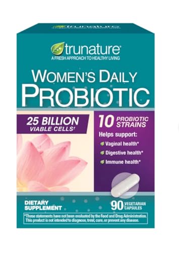 Women's Daily Probiotic, 25 Billion Viable Cells, 90 Vegetarian Capsules, 10 Probiotic Strains, Supports Vaginal, Digestive, Immune Health Sold by RCB Supplies