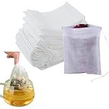VYNZOR 200 pezzi Sacchetti filtranti per tè, bustine te vuote con Coulisse, Filtro per tè e tisane, spezie, tè e Erbe aromatiche, caffè, sacchettini per lavanda vuoti
