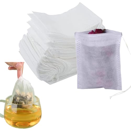 VYNZOR 200 pièces Filtre à Thé Papier Jetable, Sachet Thé à Remplir, Sachet Papier, Filtres à Thé, Pour Thé Parfumé, Épices, Vanille, Lavande, Café
