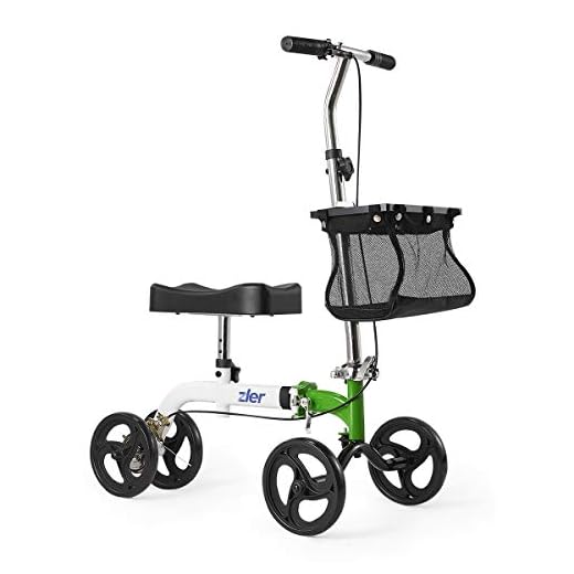 Zler Knee Scooter, Deluxe Steerable Knee Walker Knee Scooter Knee Cycle Leg Walker Crutch Alternative Green