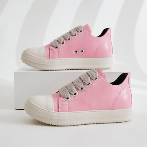 Kids Lace Up Sneakers Boys Girls Low Top PU Leather Platform Walking Shoes3