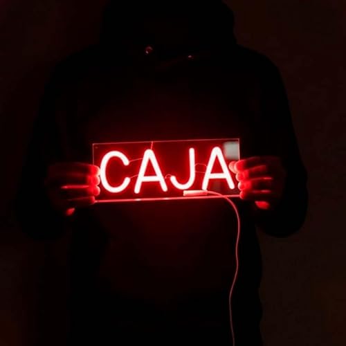 Cartel neon-led CAJA para tienda - Letrero luminoso luz led señalizando lugar de cobro en CAJA