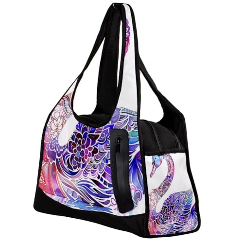 Gym Bag for Women, Gym Duffle Bag for Men, Duffel Workout Sports, Colorful Peacock Feather Ethnic Vintage Retro Bohemian3