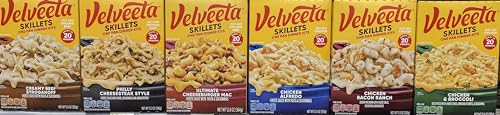 Skillets Variety Pack, Six boxes, One Each Of: Creamy Beef Stroganoff, Philly Cheesesteak Style, Ultimate Cheeseburger Mac, Chicken Alfredo, Chicken Bacon Ranch, Chicken and Broccoli