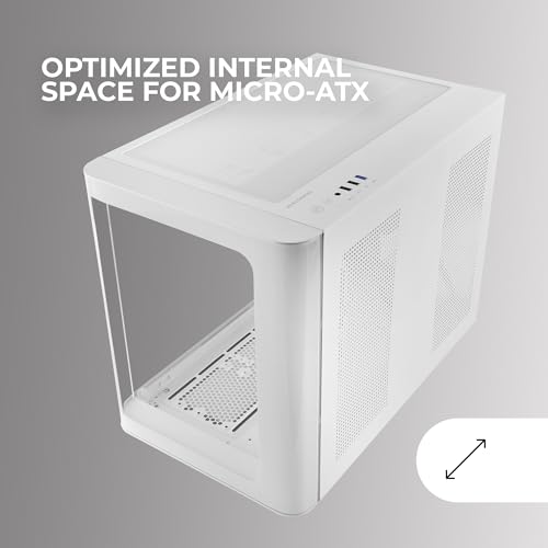 Mini-tour PC double chambre blanche pour setup gaming épuré