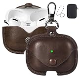 Picture of Maxjoy for AirPods Pro 3 Case Leather, Airpods Pro 3 Leather Case Cover with Keychain Compatible with Apple Airpod Pros 3rd Generation 2025 (Front LED Visible),Dark Brown