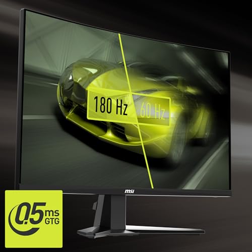 Image of msi MAG27C6F 27-inch 1920 x 1080 (FHD), Rapid VA, Gaming Monitor 180Hz, AMD FreeSync, 0.5ms, HDMI, Display-Port, VESA, Tilt, Black