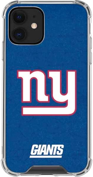 Skinit Clear Phone Case Compatible with iPhone 12 - Officially Licensed NFL New York Giants Distressed Design