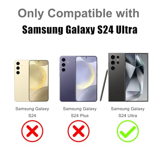 Image of Magnetic Case for Samsung Galaxy S24 Ultra [Compatible with Magsafe] [Bling Glitter Fluorescent Design] [1 Screen Protector] Slim Translucent Matte Case for Galaxy S24 Ultra 6.8 inch, Desert