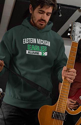 CreateMyTee | Eastern Michigan Eagles Alumni Two Color Hooded Sweatshirt |2