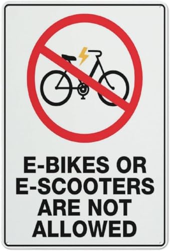 E-Bikes Or E-Scooters are Not Allowed Sign Warning Sticker-Security Sign