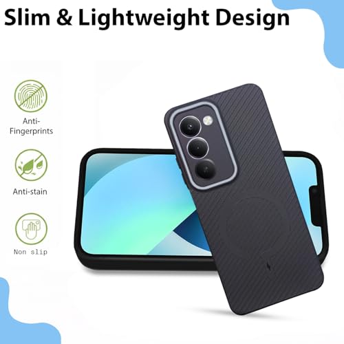 Image of LIRAMARK Rugged Carbon Fibre TPU Armor Silicone Back Cover Case for Redmi 15 5G