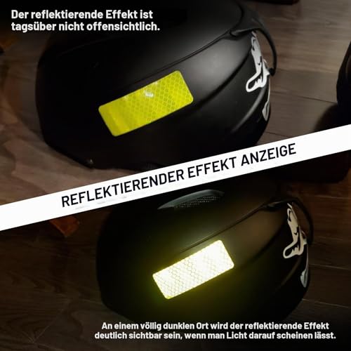Reflektoren Aufkleber Reflektierendes Klebeband Selbstklebend für Motorrad Fahrzeug Auto Fahrrad Helm Schutzhelm, PSLER 36 PCS Hohe Sichtbarkeit Fluoreszierendes Wasserdicht Reflektorband Halloween