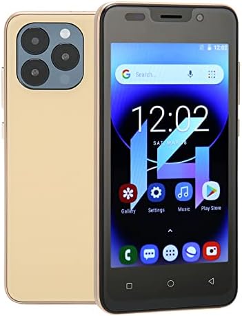 SHYEKYO Cell Phone, Face Unlock HD Smart Phone 3 Card Slot Gold Eye Protection Mode 3500mAh for Indoor(#1)