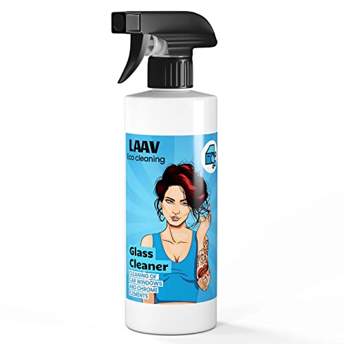 LAAV Nettoyant pour Vitres de Voiture Glass Cleaner (500 ML) I Nettoyant Vitre Voiture I Nettoyeur Voiture I Préparation pour Le Nettoyage et la Protection des Surfaces Vitrées et Chromées