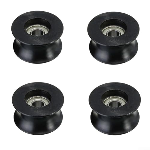 Lot de 4 roues de poulie de roulement, 8 x 40 x 20,7 mm, rainure en U revêtue de plastique, roulement linéaire 0840UU pour CNC