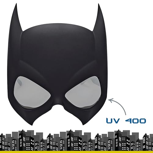 Image of Sun-Staches Batman Sunglasses, DC Comics Heroes & Villains Costume Accessory | Official DC Batman, Robin, Batgirl, Joker, Catwoman, or Harley Quinn | Costume Ready | 100% UV | One Size Fits Most