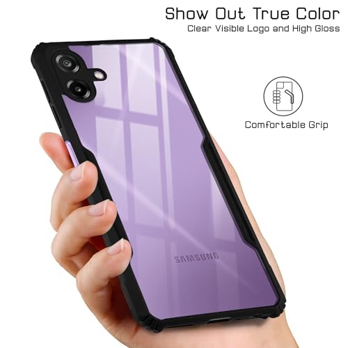Image of Jkobi Hybrid Back Cover Case for Samsung Galaxy M17e (Shockproof with Polycarbonate Clear Panel | Professional Black)