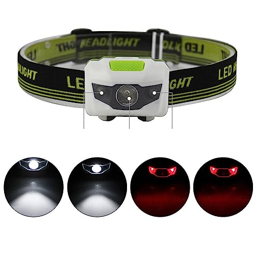 Image of Super Bright LED Headlamp Head Torch Red Flashlight Camping Headlight - Waterproof, Adjustable, 3 Modes