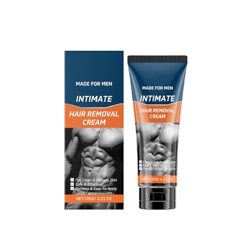 Intimate Hair Removal Cream for Men, Fast & Painless Depilation Cream for Male Private Parts, Groin, Scrotum & Buttocks, Gentle Formula with Aloe Vera & Shea Butter 120g