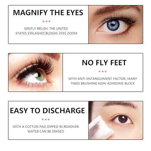 Guegine 2PCS Mascara Waterproof, 4D Silk Fiber Lash Mascara Mascara Waterproof Lasts All Day No Clumping Waterproof Sweatproof and Smudge-Proof Long-Lasting Make Eyelashes Longer and Thicker - Image 4