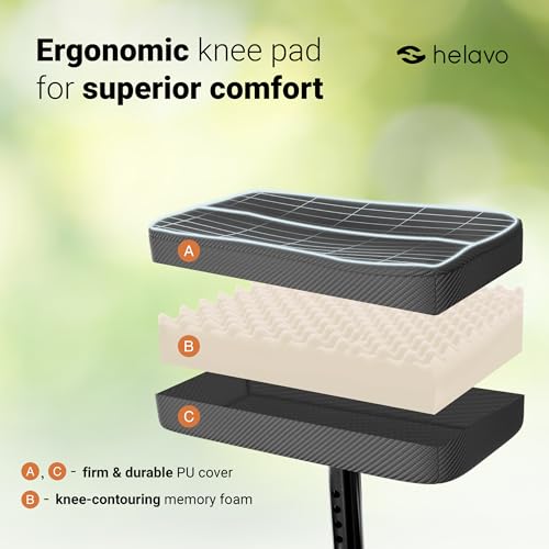 Helavo Adjustable Knee Scooter for Adults with Suspension, All-Terrain 10" Rubber Front Wheels, Broken Foot Scooter - 350 lbs Capacity, Knee Walker for Foot Injuries, Compact Crutches Alternative - Thumbnail 2
